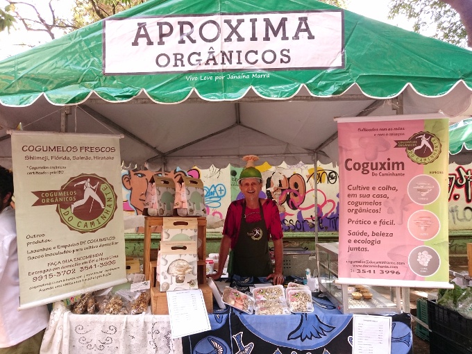 feira aproxima cogumelos organicos