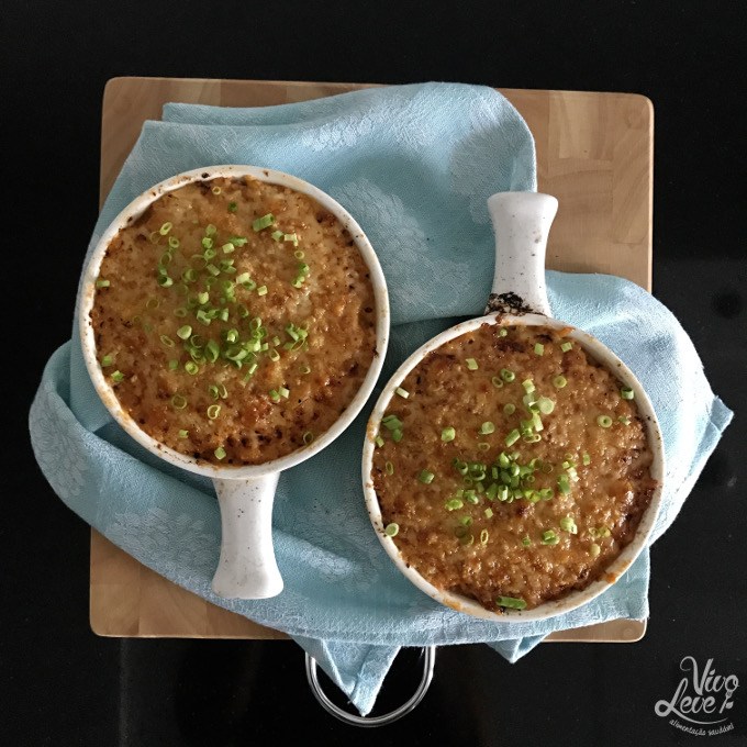 escondidinho carne moida e pure couve flor low carb