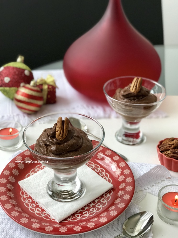 mousse de chocolate ceia de natal low carb