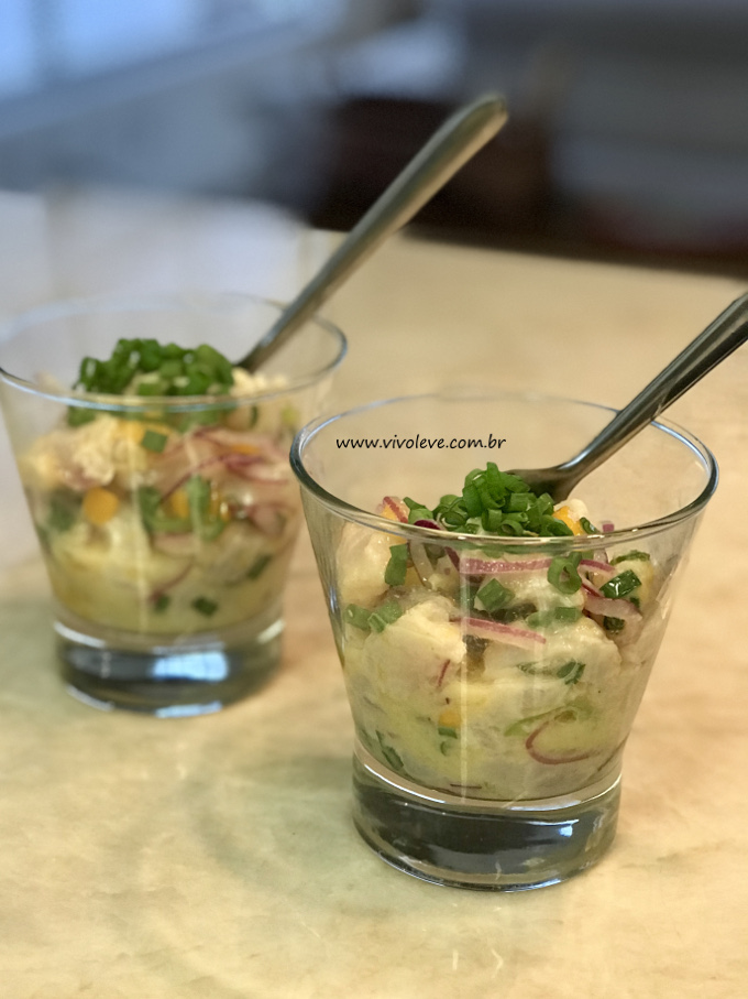 ceviche de peixe vivo leve