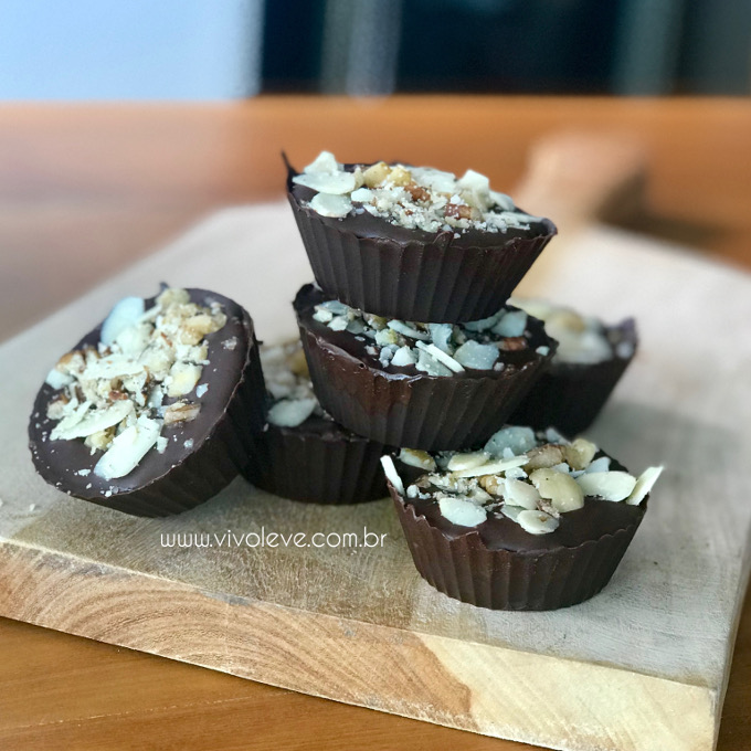 casquinhas de chocolate low carb vivo leve